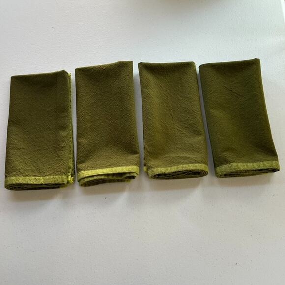 Sonoma Life+Style Solid Cotton Napkins Set Of 4 Olive Green Color - Picture 1 of 7